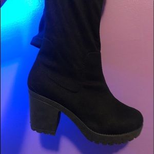 Black knee highs. Worn once